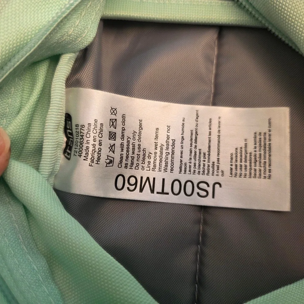 Trans by JanSport Mint Green Backpack School Bag Padded Straps Mesh Pocket 4 Zip